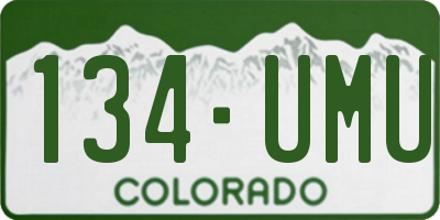 CO license plate 134UMU