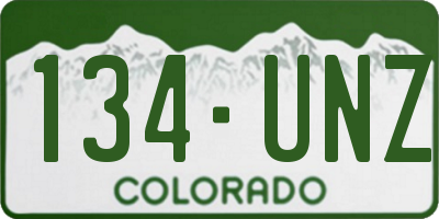 CO license plate 134UNZ