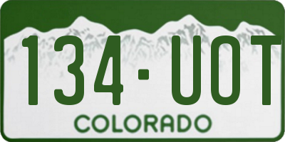 CO license plate 134UOT