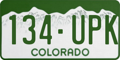 CO license plate 134UPK