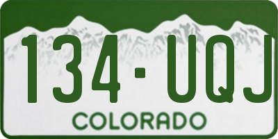 CO license plate 134UQJ