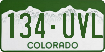 CO license plate 134UVL