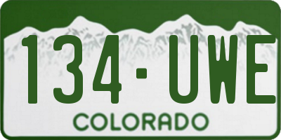 CO license plate 134UWE