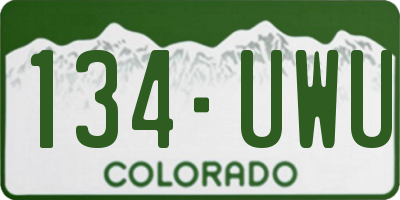 CO license plate 134UWU