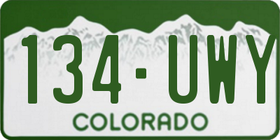 CO license plate 134UWY