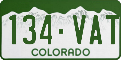 CO license plate 134VAT