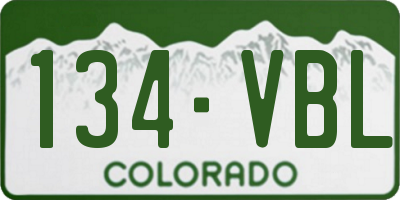 CO license plate 134VBL