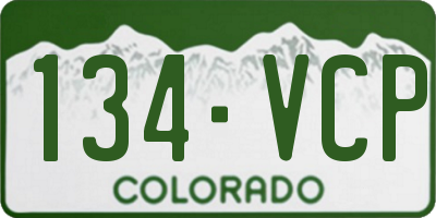 CO license plate 134VCP