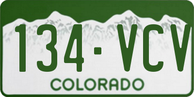 CO license plate 134VCV