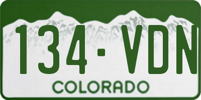 CO license plate 134VDN