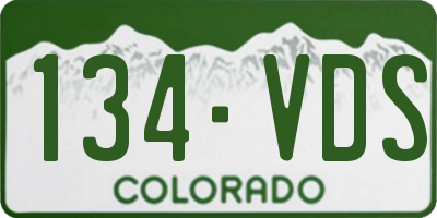 CO license plate 134VDS