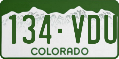 CO license plate 134VDU