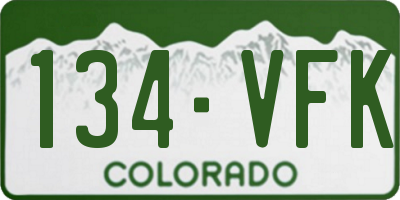 CO license plate 134VFK