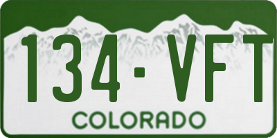 CO license plate 134VFT