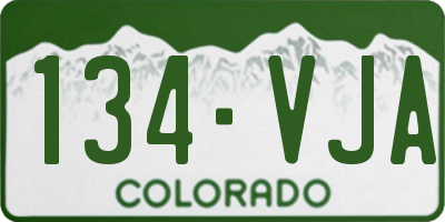 CO license plate 134VJA