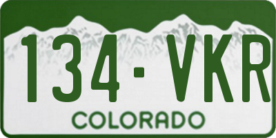 CO license plate 134VKR