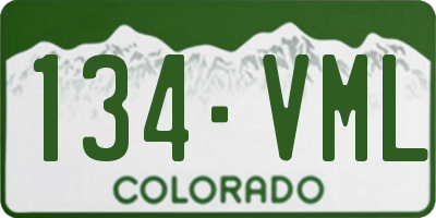 CO license plate 134VML