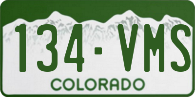 CO license plate 134VMS