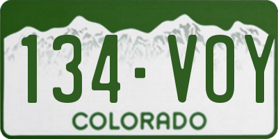 CO license plate 134VOY