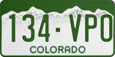 CO license plate 134VPO