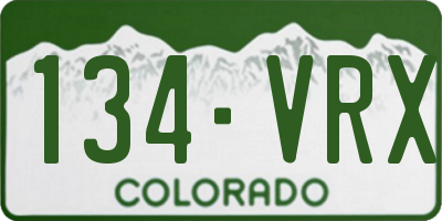 CO license plate 134VRX