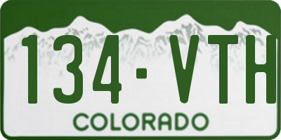 CO license plate 134VTH