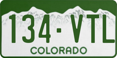 CO license plate 134VTL