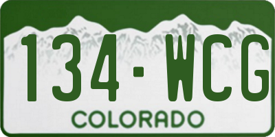 CO license plate 134WCG