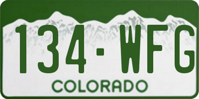 CO license plate 134WFG