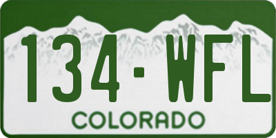CO license plate 134WFL