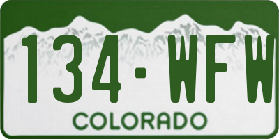 CO license plate 134WFW