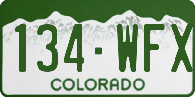 CO license plate 134WFX