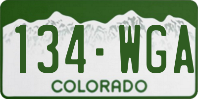 CO license plate 134WGA