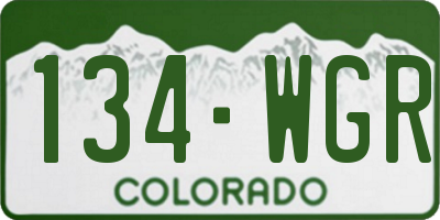 CO license plate 134WGR