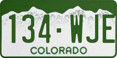 CO license plate 134WJE