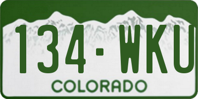 CO license plate 134WKU