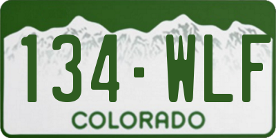 CO license plate 134WLF