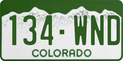 CO license plate 134WND
