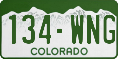 CO license plate 134WNG