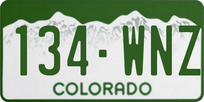 CO license plate 134WNZ