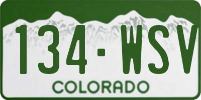 CO license plate 134WSV