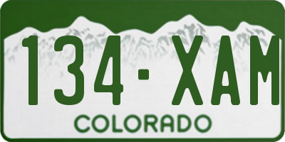 CO license plate 134XAM