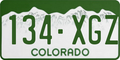 CO license plate 134XGZ