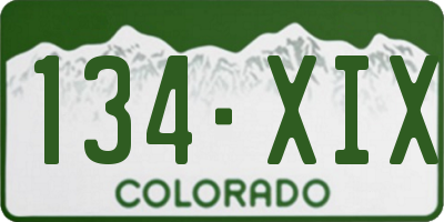 CO license plate 134XIX
