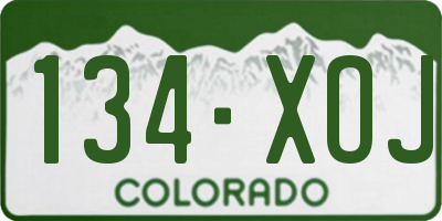 CO license plate 134XOJ