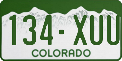 CO license plate 134XUU