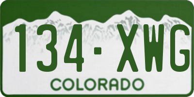 CO license plate 134XWG