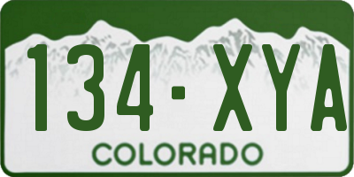 CO license plate 134XYA
