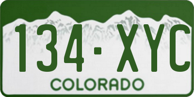 CO license plate 134XYC