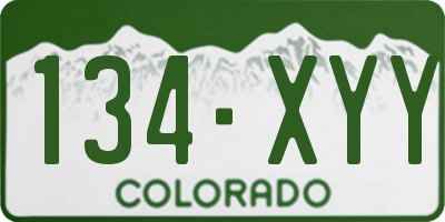 CO license plate 134XYY